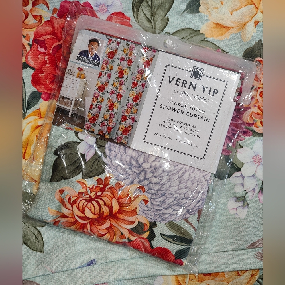 Floral Totem Cloth Shower Curtain by VERN YIP (SKL HOME)